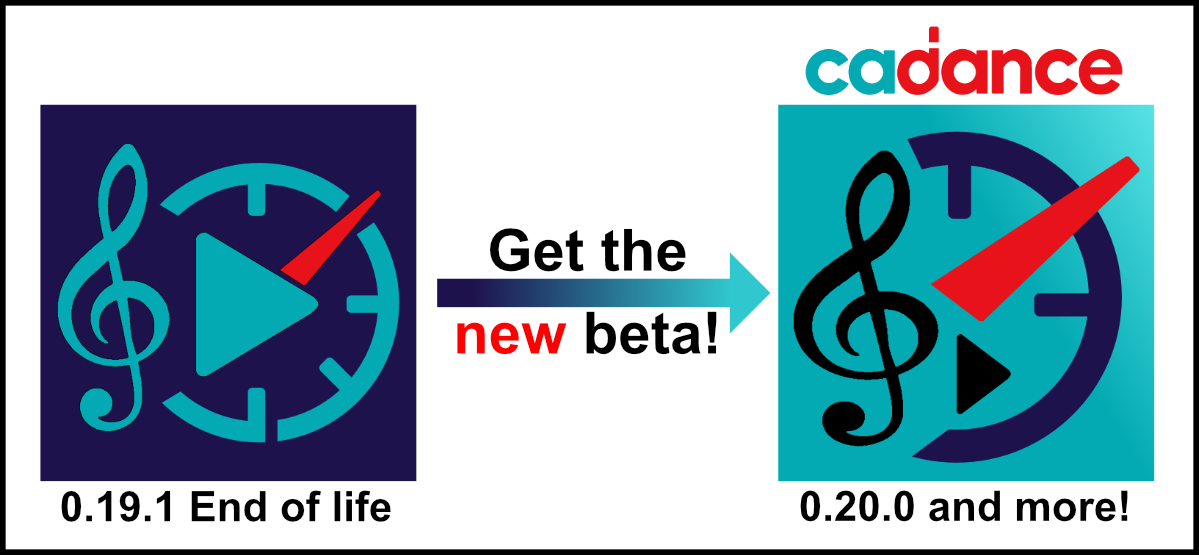 New Cadance beta app icon and TestFlight card showing the updated beta program