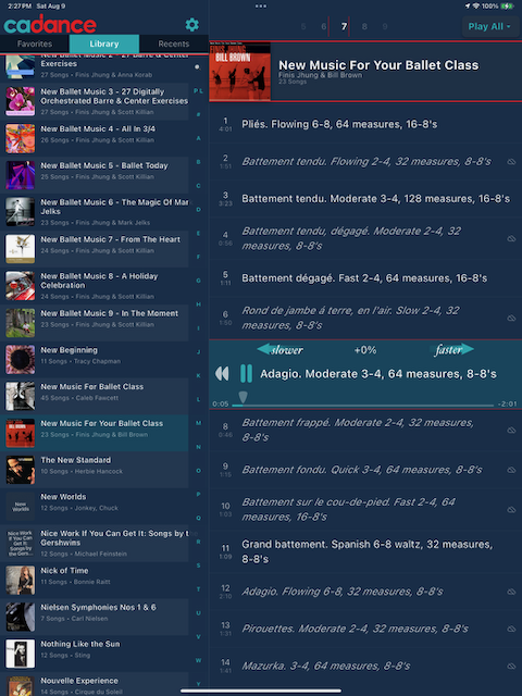Cadance recents view with album artwork in context